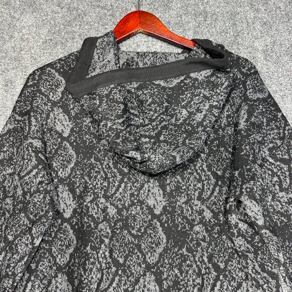 John + Jenn Sweater Womens Small Black Hooded Long Sleeve Rib Cuffs Pocket - Picture 8 of 8